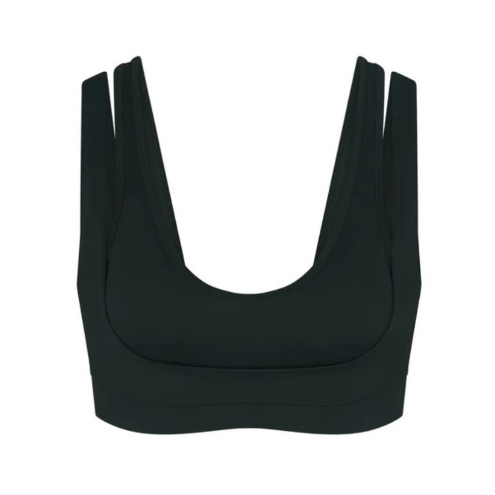 Skims Matte Double Strap‎ Scoop Bra BR-SPT-6022W Dark Teal Medium